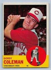 Gordy Coleman #90 Baseball Cards 1963 Topps Prices