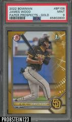 James Wood [Gold] #BP-108 Baseball Cards 2022 Bowman Paper Prospects Prices