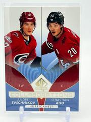 Andrei Svechnikov, Sebastian Aho [Blue] #C-4 Hockey Cards 2022 SP Authentic Collaborations Prices