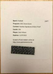 Zach Wilson [Artist's Proof] Football Cards 2021 Panini Score Prices