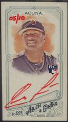 Ronald Acuna [Red Ink] Baseball Cards 2018 Topps Allen & Ginter Framed Mini Autographs Prices