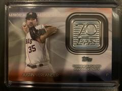 Justin Verlander #T70-JV Baseball Cards 2021 Topps Update 70th Anniversary Manufactured Logo Patch Prices