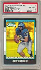 Drew Brees [Gold Refractor] #144 Football Cards 2001 Bowman Chrome Prices