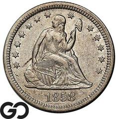 1858 Coins Seated Liberty Quarter Prices