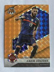 Karim Benzema [Orange Fluorescent] Soccer Cards 2021 Panini Mosaic Road to FIFA World Cup Prices