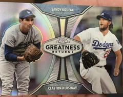Sandy Koufax, Clayton Kershaw [Orange Refractor] #GRE-15 Baseball Cards 2019 Topps Chrome Greatness Returns Prices