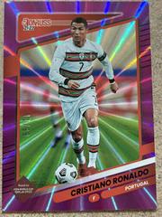 Cristiano Ronaldo [Purple Laser] Soccer Cards 2021 Panini Donruss Road to Qatar Prices