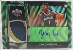 Zion Williamson [Electric Etch Green] Basketball Cards 2019 Panini Obsidian Rookie Autographs Prices