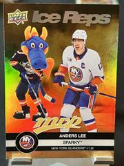 Anders Lee, Sparky The Dragon [Gold] Hockey Cards 2023 Upper Deck MVP Ice Reps Prices