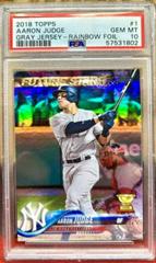 Aaron Judge [Gray Jersey Rainbow Foil] #1 Baseball Cards 2018 Topps Prices