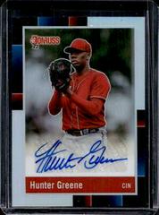 Hunter Greene [Holo] Baseball Cards 2022 Panini Donruss Optic Retro 1988 Signatures Prices