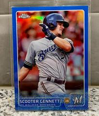 Scooter Gennett [Blue Refractor] #3 Baseball Cards 2015 Topps Chrome Prices