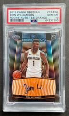 Zion Williamson [Electric Etch Orange] #RA-ZWL Basketball Cards 2019 Panini Obsidian Rookie Autographs Prices