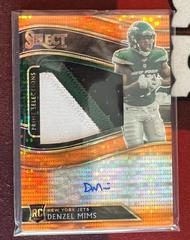 Denzel Mims [Neon Orange Pulsar Prizm] Football Cards 2020 Panini Select Prime Selections Signatures Prices