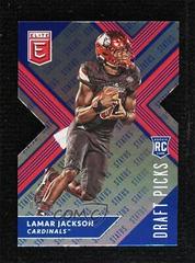 Lamar Jackson [Variation Blue Status Die Cut] Football Cards 2018 Panini Elite Draft Picks Prices
