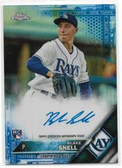 Blake Snell [Blue Refractor] #RA-BS Baseball Cards 2016 Topps Chrome Rookie Autographs Prices