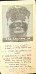Roy Campanella Baseball Cards 1954 NY Journal American Prices