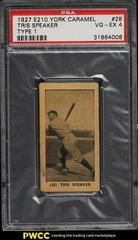 Tris Speaker Baseball Cards 1927 E210 York Caramel Type 1 Prices