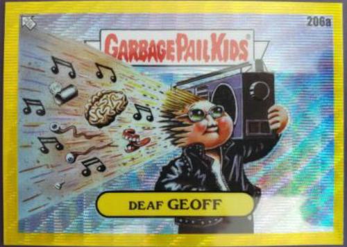 Deaf GEOFF [Yellow Refractor] #206a 2022 Garbage Pail Kids Chrome