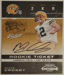 Mason Crosby [Autograph] Football Cards 2007 Playoff Contenders Prices