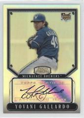 Yovani Gallardo [Autograph Black Refractor] #BS-YG Baseball Cards 2007 Bowman Sterling Prices