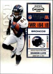 Brandon Lloyd #28 Football Cards 2010 Playoff Contenders Prices