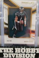 Jalen Hurts #7 Football Cards 2023 Panini Immaculate Clearly Immaculate Jersey Prices