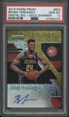 Bruno Fernando [Gold Shimmer] Basketball Cards 2019 Panini Prizm Rookie Signatures Prices