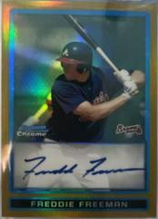 Freddie Freeman [Gold Refractor Autograph] #BCP101 Baseball Cards 2009 Bowman Chrome Prospects Prices
