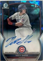 Matt Shaw [Blue] #CDA-MS Baseball Cards 2023 Bowman Draft Chrome Prospect Autographs Prices