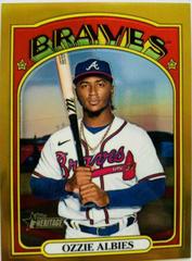 Ozzie Albies [Chrome Gold Refractor] #558 Baseball Cards 2021 Topps Heritage Prices