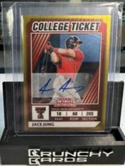 Jace Jung [Signature] Baseball Cards 2022 Panini Elite Extra Edition College Tickets Optic Prices