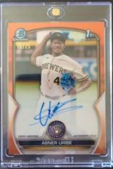 Abner Uribe [Orange] #CPA-AU Baseball Cards 2023 Bowman Chrome Prospect Autographs Prices