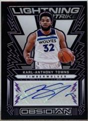 Karl Anthony Towns [Purple] #LSS-KAT Basketball Cards 2021 Panini Obsidian Lightning Strike Signatures Prices