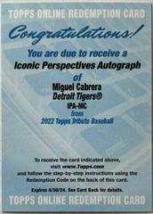 Miguel Cabrera Baseball Cards 2022 Topps Tribute Iconic Perspectives Autographs Prices