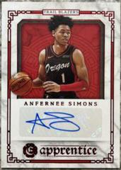Anfernee Simons [Red] Basketball Cards 2020 Panini Chronicles Apprentice Signatures Prices