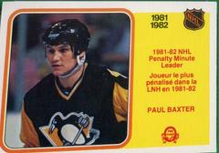 Paul Baxter [Penalty Minutes Leader] Hockey Cards 1982 O-Pee-Chee Prices