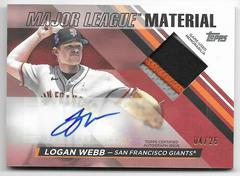 Logan Webb [Red] #MLMA-LW Baseball Cards 2024 Topps Major League Material Autograph Prices