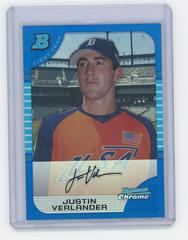 Justin Verlander [Autograph Blue Refractor] #331 Baseball Cards 2005 Bowman Chrome Prices