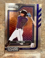 Zac Veen Baseball Cards 2023 Panini Prizm Future Supers Prices