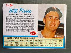 Bill Pierce [Hand Cut] #54 Baseball Cards 1962 Post Cereal Prices