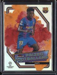 Ansu Fati [Orange Red] Soccer Cards 2021 Topps Finest UEFA Champions League Prized Footballers Fusion Prices