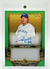 Hyun Jin Ryu [Emerald] Baseball Cards 2022 Topps Triple Threads Single Jumbo Relics Autographs Prices