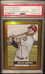Bryce Harper [Gold] Baseball Cards 2017 Bowman 1951 Chrome Prices