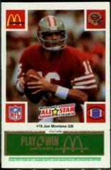 Joe Montana [Green] #16 Football Cards 1986 McDonald's All Stars Prices