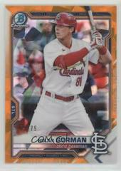 Nolan Gorman [Orange Refractor] #BCP-90 Baseball Cards 2021 Bowman Sapphire Prices