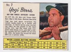 Yogi Berra [Hand Cut] #7 Baseball Cards 1962 Jell O Prices