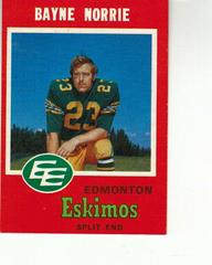 Bayne Norrie Football Cards 1971 O Pee Chee CFL Prices