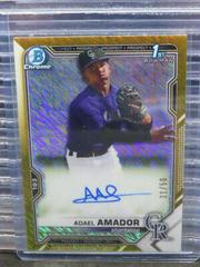 Adael Amador [Gold Shimmer Refractor] #CPA-AAM Baseball Cards 2021 Bowman Chrome Prospect Autographs Prices