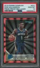 Zion Williamson [Press Proof Red Laser] Basketball Cards 2019 Panini Donruss Prices